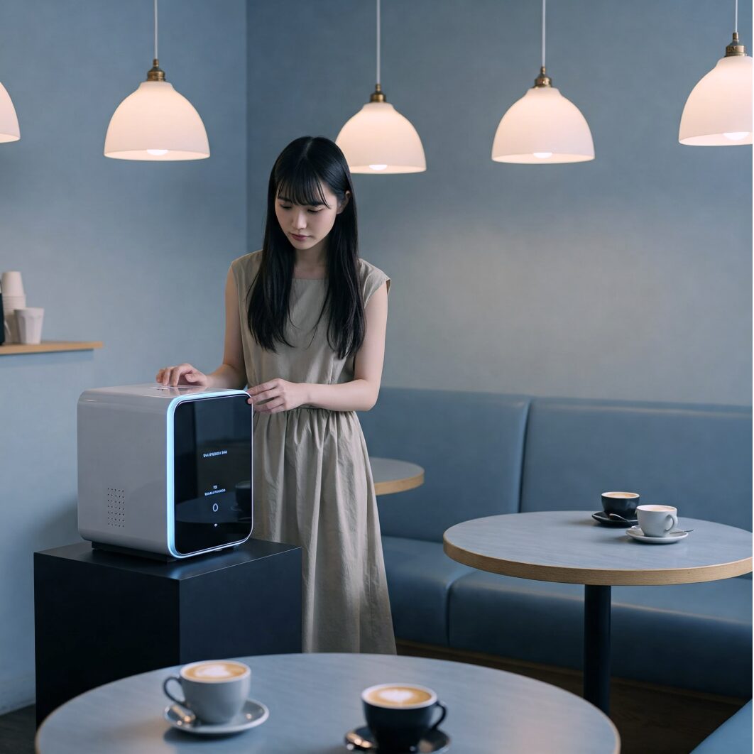 顧客が製品を体験している
